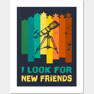 Telescope Retro Astronomy Alien search gift idea Posters and Art